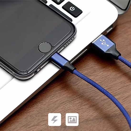 New Fabric Braided Fast Charging Lightning Cable for iPhone iPad Super Durable USB Data Cable for iPhone USB Cable Phone Accessories