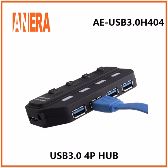 USB 3.0 4 Port Hub with Power Switch